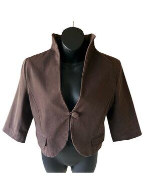 🌸4/$50🌸 Brown Cropped Blazer | Tailored | Lined | Structured Jacket